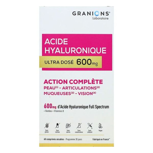Granions - Acide Hyaluronique ULTRA dosé 600mg x60 comprimés