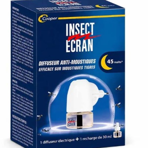 Insect Ecran - diffuseur anti-moustiques 45nuits 1 diffuseur + 1 recharge 30ml