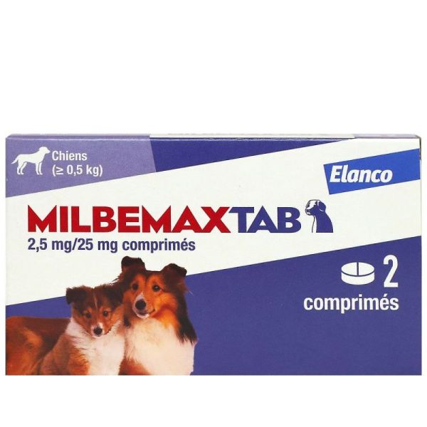 Milbemaxtab vermifuge petit chiens & chiots lot de 2 (vers ronds et vers plats)