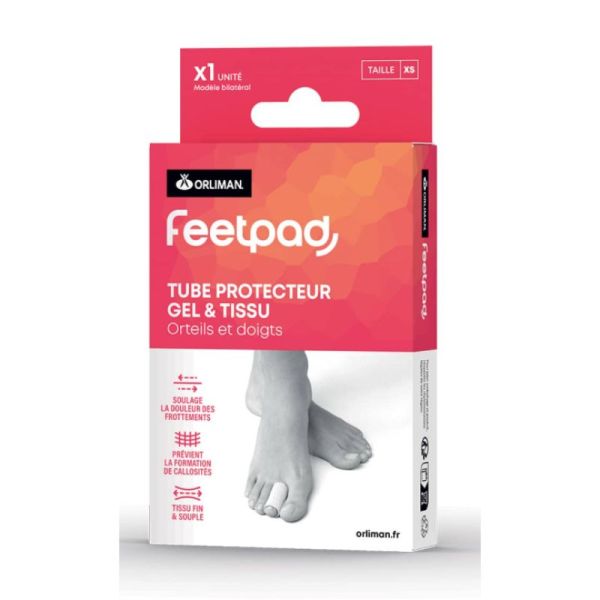 Feetpad tube protecteur gel & tissu orteils & doigts x1 taille XS