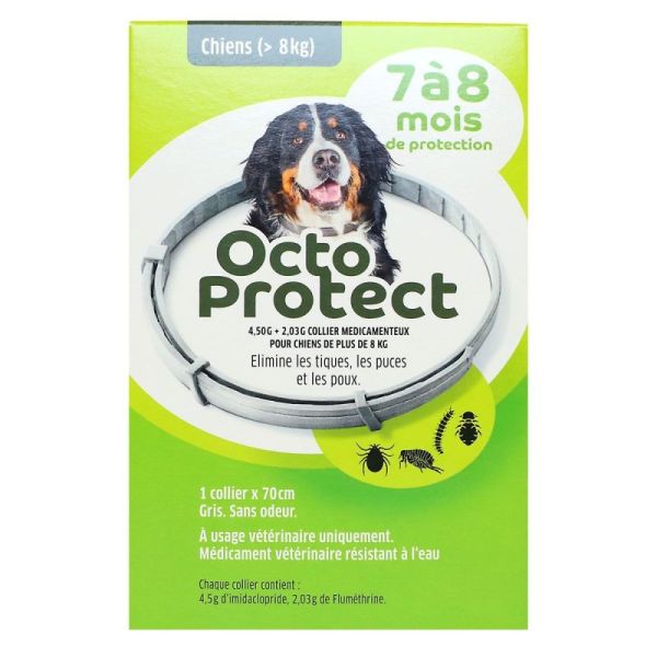 Elanco - Octo Protect collier antiparasitaire CHIEN de plus de 8kg - protection 7à8 mois