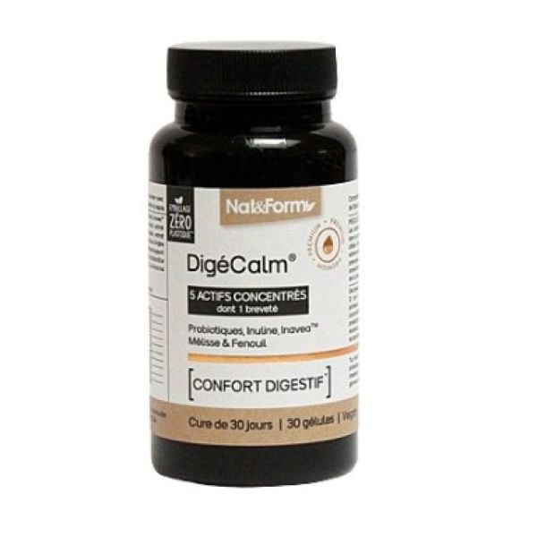 Nat&Form -DigéCalm 5 actifs concentrés confort digestif 30 gélules