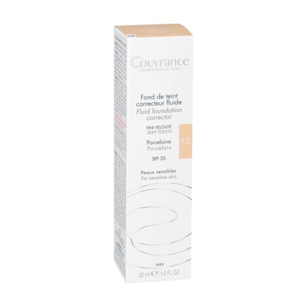 Avène fond de teint correcteur fluide Porcelaine N°1.0 (peaux très claires)