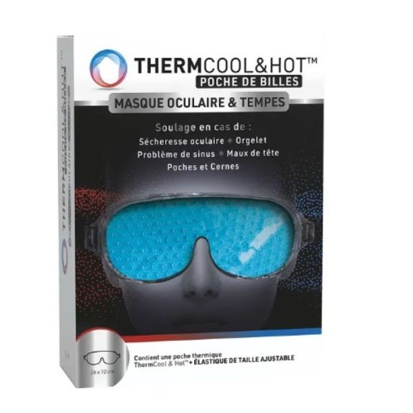 Thermcool & hot masque de gel oculaire & tempes 26x10cm