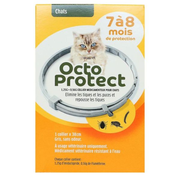 Elanco - Octo Protect collier antiparasitaire pour CHAT - 7 à 8 mois de protection