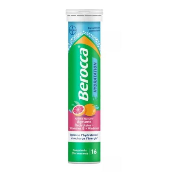 Berroca - Hydratation Agrume x16 comprimés effervescents