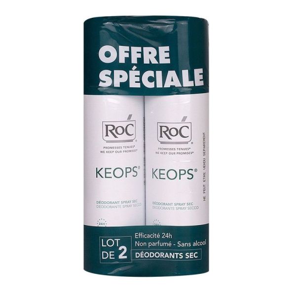 Keops déodorant spray sec 24H Lot de 2 (150 ml)