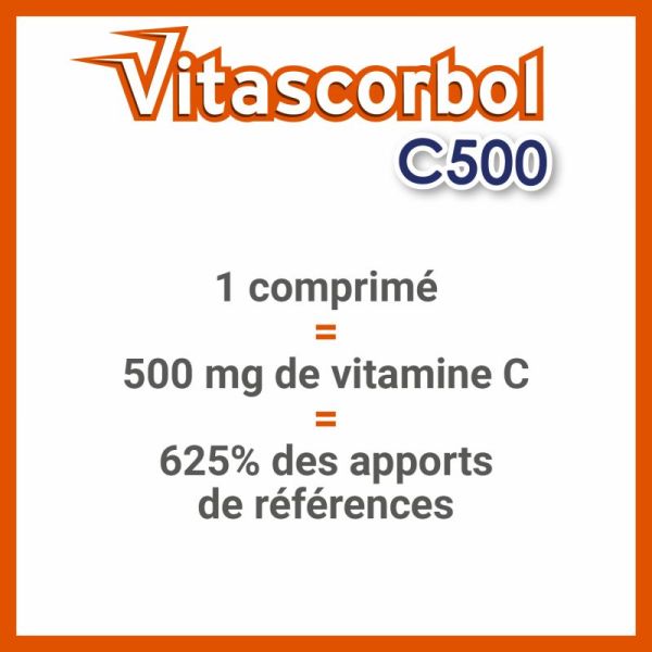 Vitascorbol C 500 Complément alimentaire (24 comprimés à croquer)