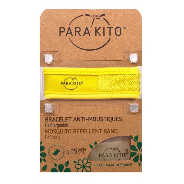 Bracelet anti-moustiques rechargeable Jaune uni