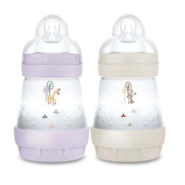 MAM biberon Easy Start anti-colique Lot de 2 (160 ml) lilas et sable