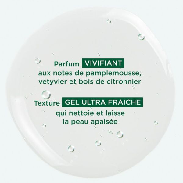 Klorane gel douche au parfum zeste d’agrumes pour tous types de peaux
