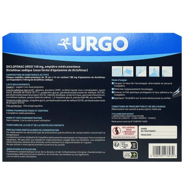 Diclofenac 140mg 5 emplâtres