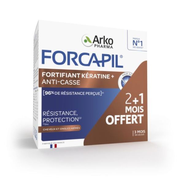 Forcapil complément alimentaire fortifiant kératine (180 gélules)