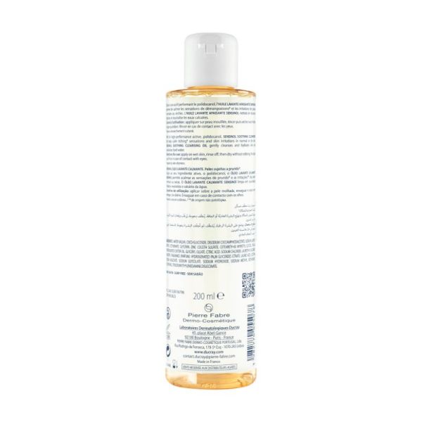 Ducray huile lavante apaisante Sensinol visage et corps (hypoallergénique)