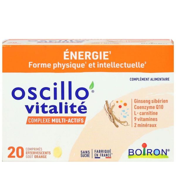 Boiron - Oscillo vitalité complexe mutli-actifs 20 comprimés effervescents orange