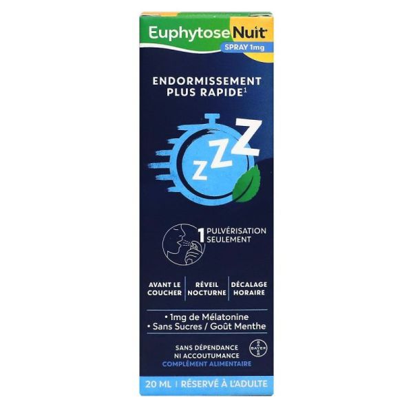 Euphytose - Spray euphytose nuit 1mg mélatonine 20ml