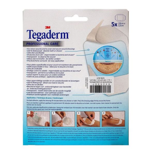 Tegaderm pansement adhésif transparent (10 x 12 cm - lot de 5)