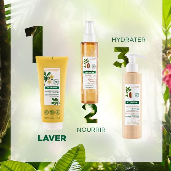 Klorane Gel douche nutritif au cupuaçu et fleur de frangipanier (200 ml)