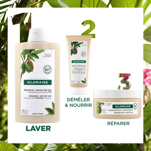 Klorane shampooing réparation au cupuaçu bio (200 ml)
