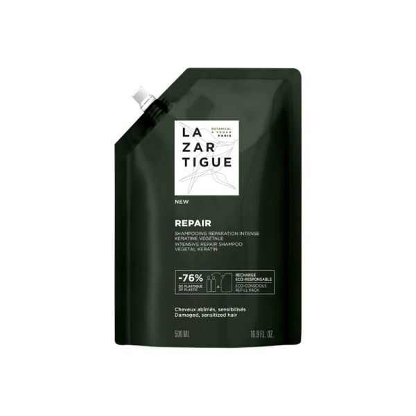 Lazartigue shampoing réparation intense éco-recharge (500 ml)