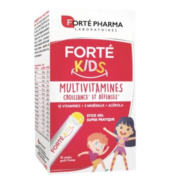 Forte kids multivitamines croissance et défenses x10 sticks
