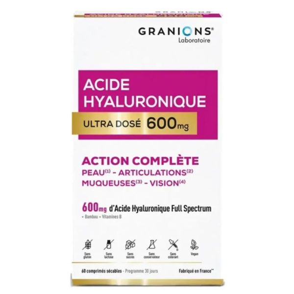 Granions - Acide Hyaluronique ULTRA dosé 600mg x60 comprimés
