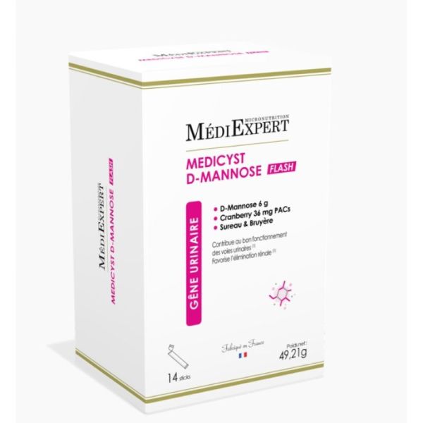 Mediexpert - Medicyst D-Mannose FLASH 14 sticks gêne urinaire