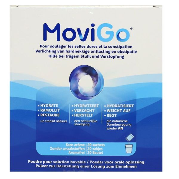 Movigo - 20 sachets sans arôme pour selles dures & constipation