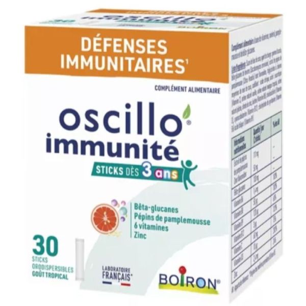 Boiron - Oscillo immunité sticks orodispersibles dès 3 ans