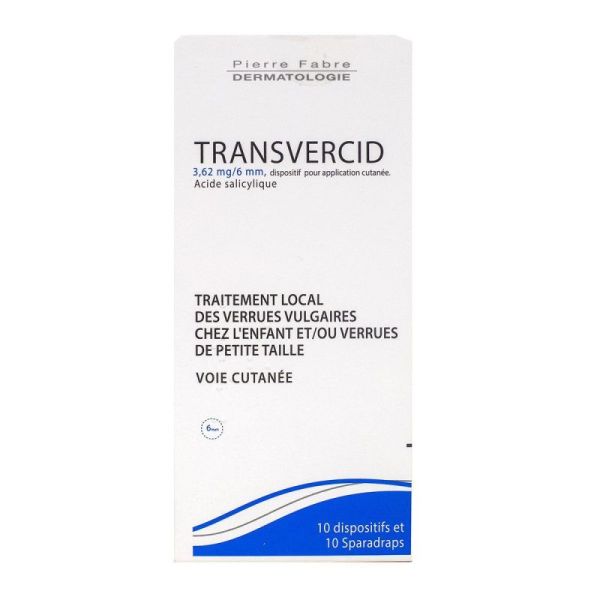 Ducray Transvercid 3,62 mg/6 mm (10 unités) pour verrues vulgaires