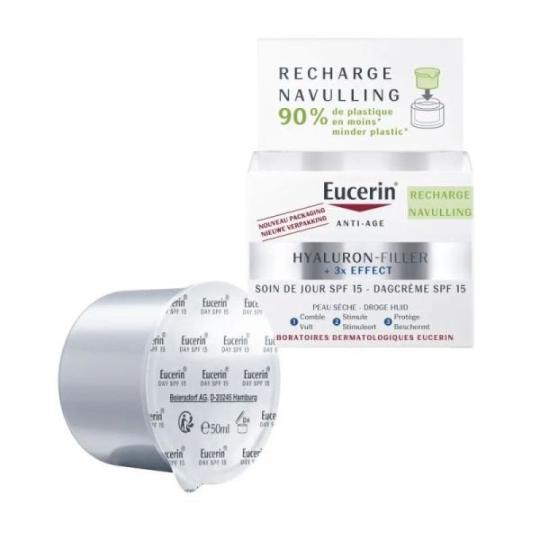 Eucerin - RECHARGE soin de jour Hyaluron-Filler + 3x Effect SPF 15 (50 ml)