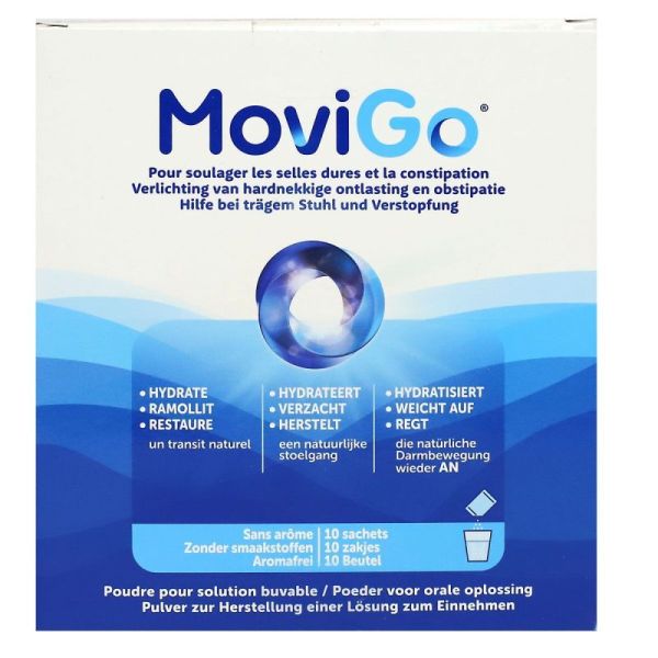 Movigo - 10 sachets sans arôme pour selles dures & constipation
