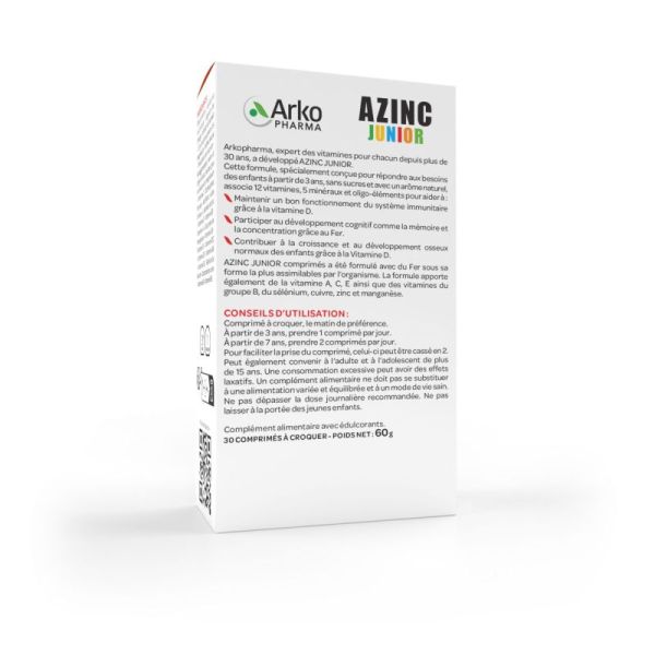 Arkopharma Azinc Junior Vitalité Comprimés à Croquer Cola (30 unités)