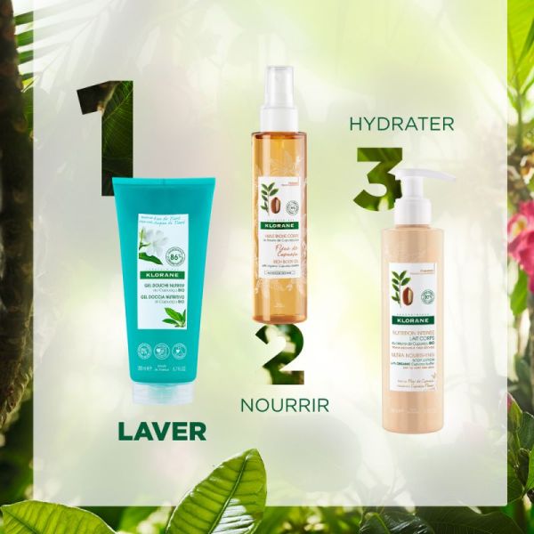 Klorane gel douche parfum eau de tiaré tous types de peaux