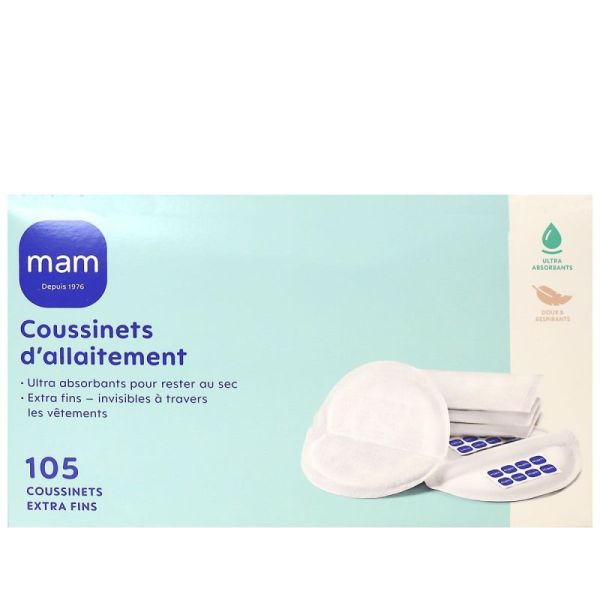 MAM - Coussinets d'allaitement x105 coussinets extra fins