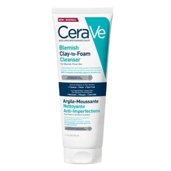 CeraVe - Argile moussante nettoyante anti-imperfections 118ml