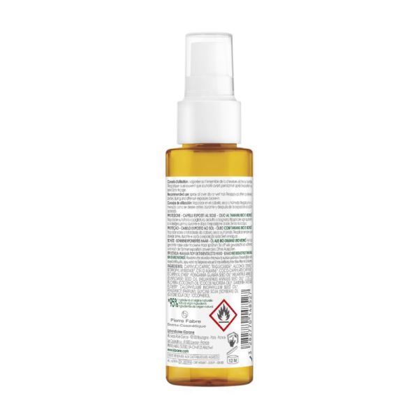 Klorane — Huile protectrice capillaire au Tamanu BIO et Monoï — Cheveux exposés au soleil