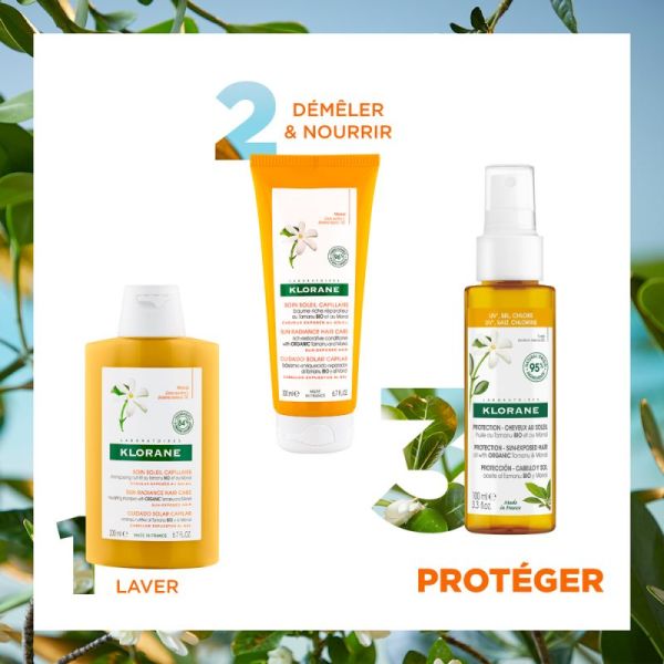 Klorane — Huile protectrice capillaire au Tamanu BIO et Monoï — Cheveux exposés au soleil