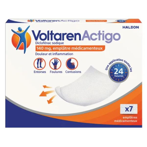 Voltarenactigo 140mg x7 emplâtres médicamenteux