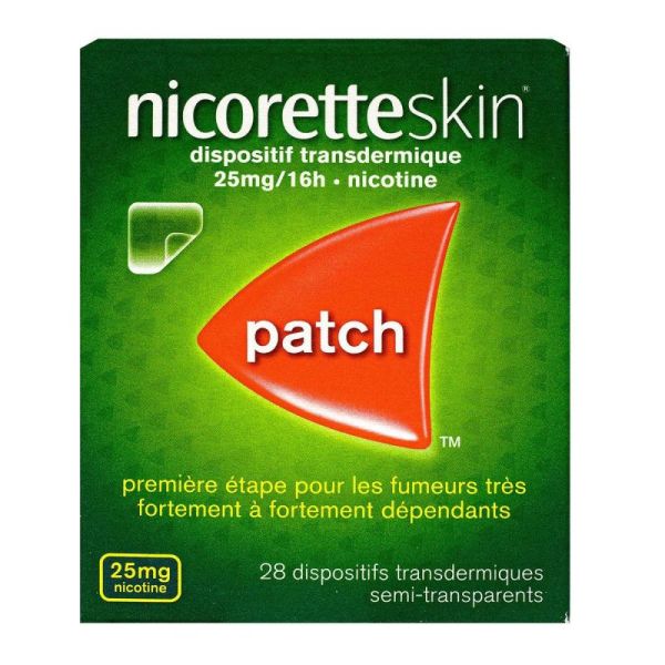Nicoretteskin patchs étape 1 (25 mg/16 h) - 28 unités