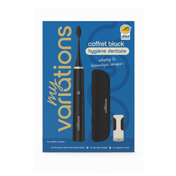 My Variations - Coffret Black - Brosse à dents électrique black + étui + support mural