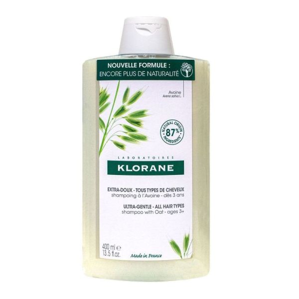 Klorane shampoing extra-doux à l'avoine (tous types de cheveux)