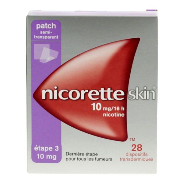 Nicorette patchs étape 3 10 mg/16 h (28 unités)