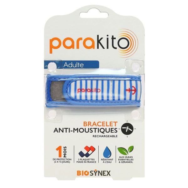 Para'kito bracelet anti-moustiques rechargeable adulte graphic marin