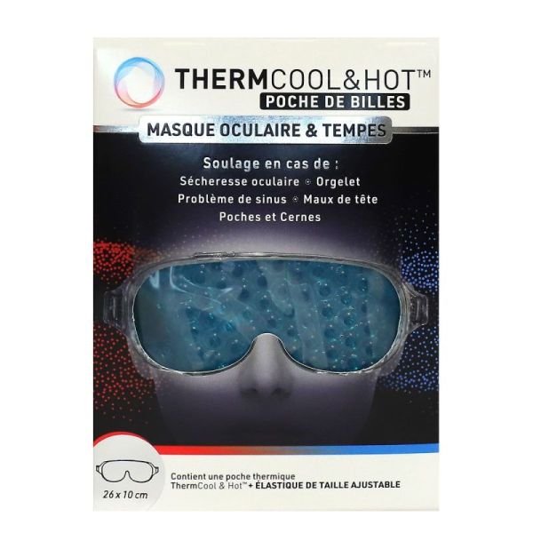 Thermcool & hot masque de gel oculaire & tempes 26x10cm