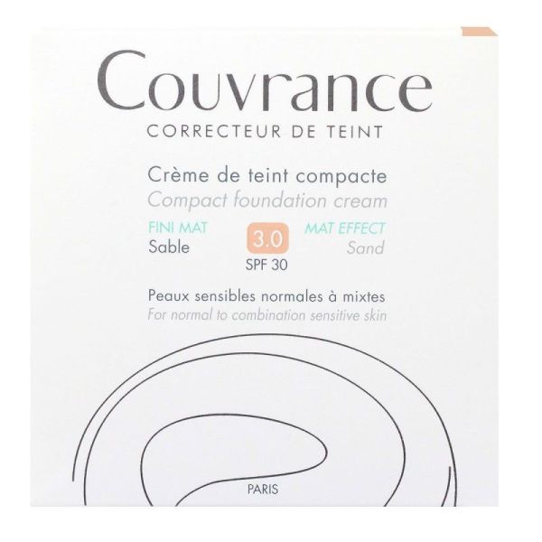 Couvrance crème compact Oil-F Sable (10 g) pour peau sensible à mixte