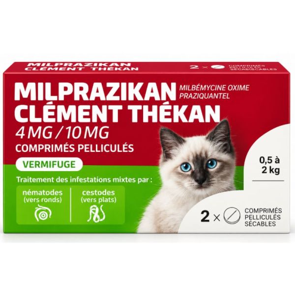 Clément Thékan Milprazikan vermifuge chaton lot de 2 (0,5 à 2 kg)