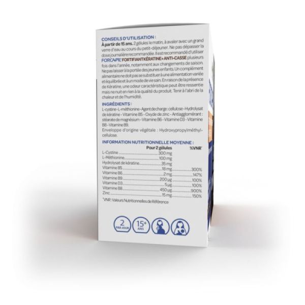 Forcapil complément alimentaire fortifiant kératine (180 gélules)