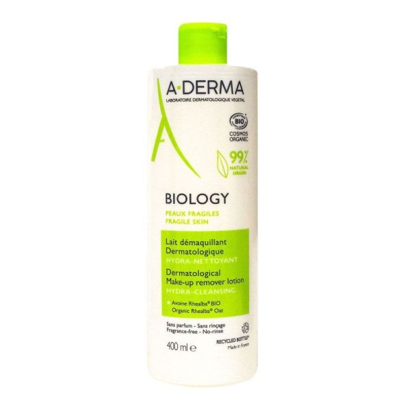 A-Derma lait démaquillant dermatologique bio (400 ml)