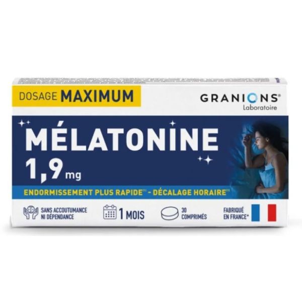 Granions - Mélatonine 1.9mg dosage MAX 30 comprimés